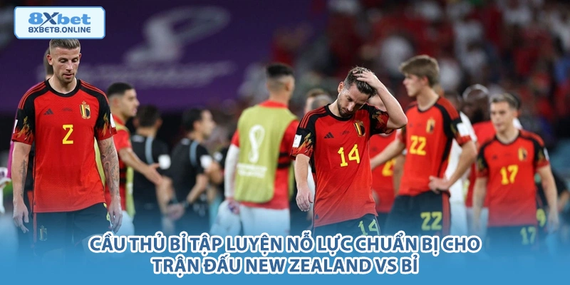 Cầu thủ Bỉ tập luyện nỗ lực chuẩn bị cho trận đấu New Zealand vs Bỉ.